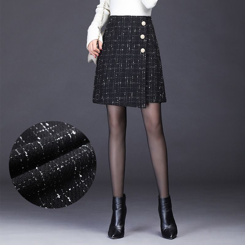 Women's High Waist Slimming Plaid Skirt