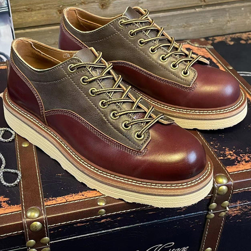 Casual Retro Old Handmade Men's Big Head Leather Shoes